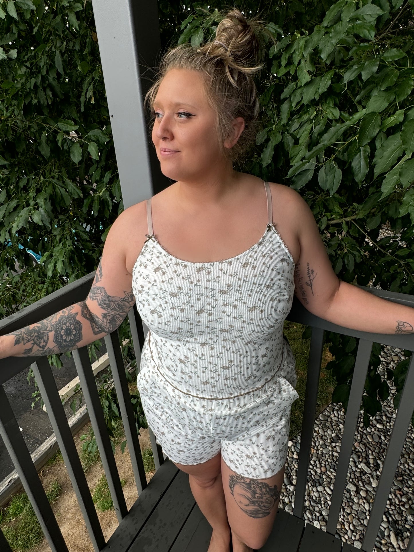 Blossom Lounge Top and Bottoms