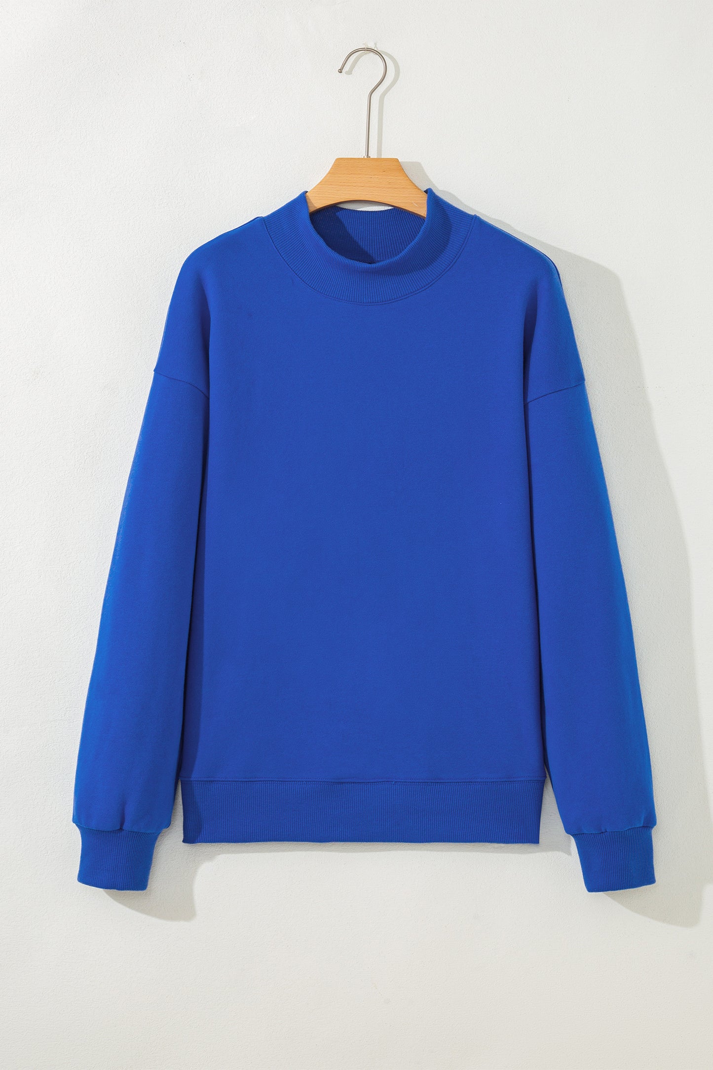 Gray Solid Color Oversized Mock Neck Sweatshirt