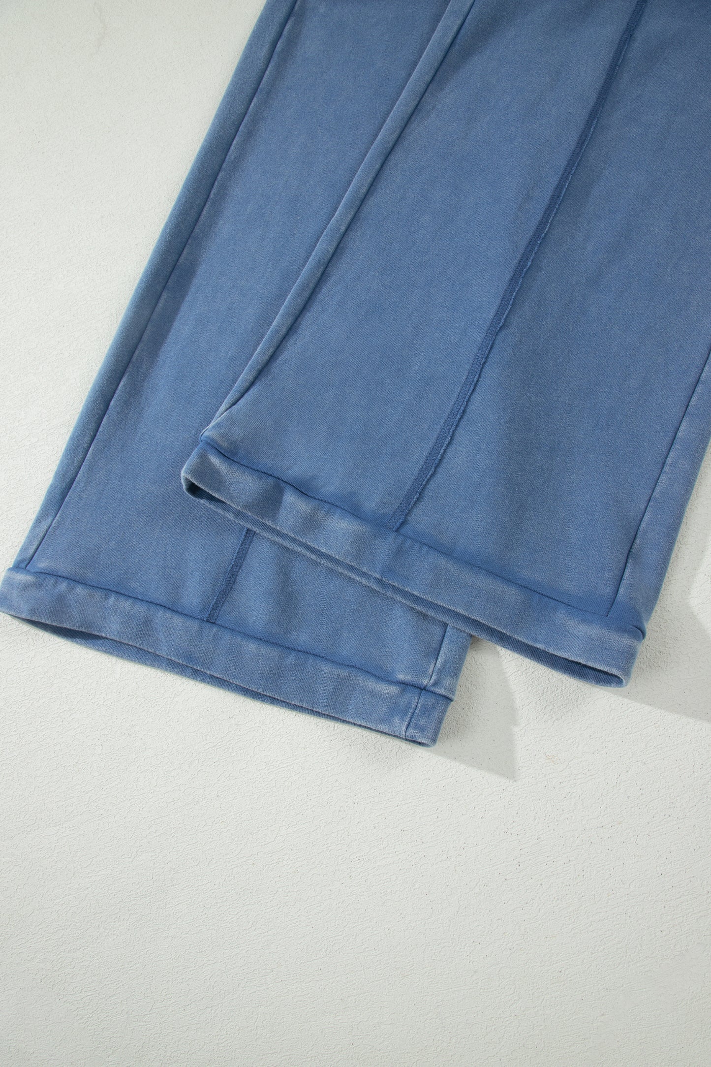 Smoke Gray Mineral Wash Drawstring Retro High Waist Wide Leg Western Pants