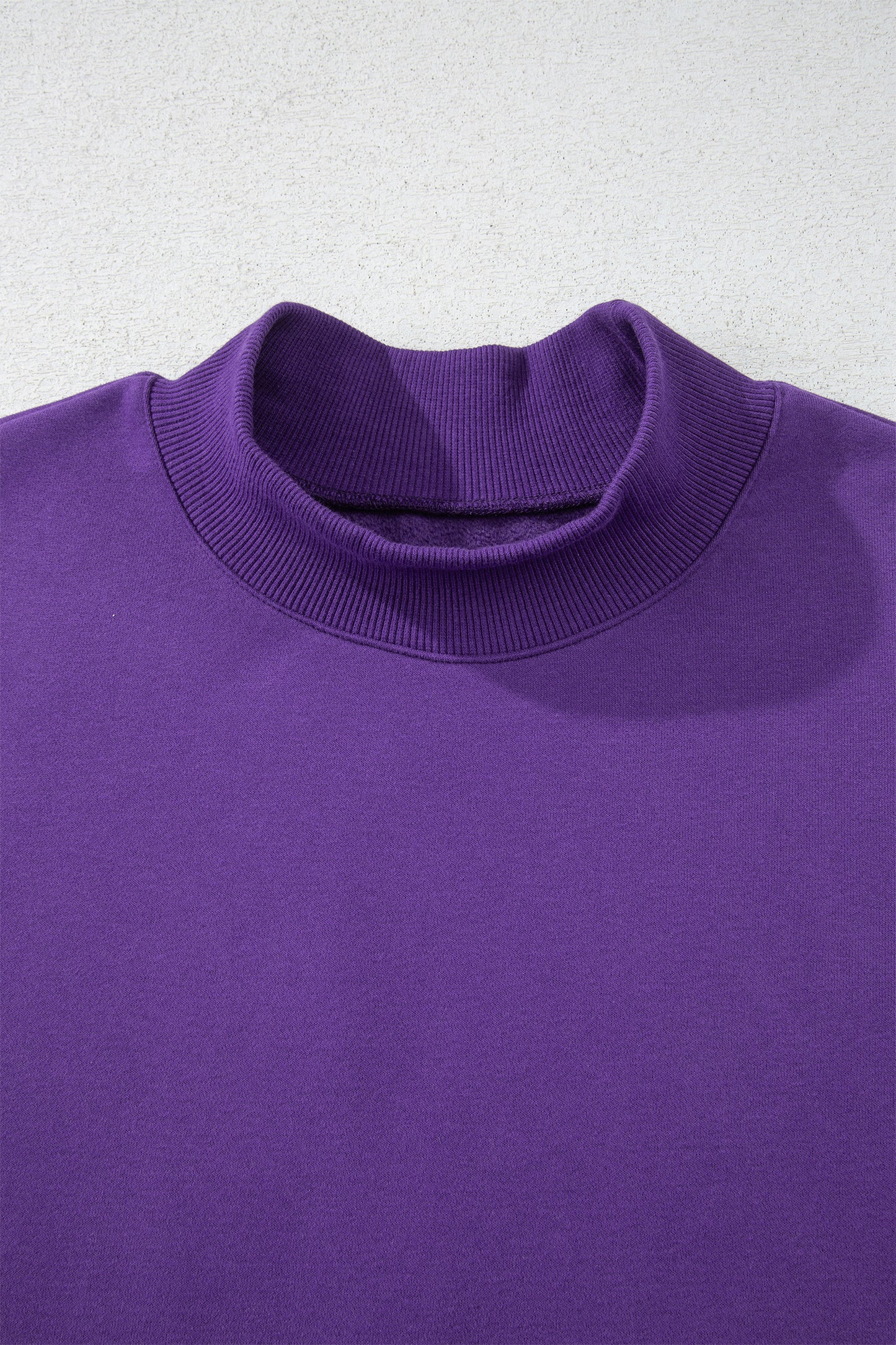 Gray Solid Color Oversized Mock Neck Sweatshirt