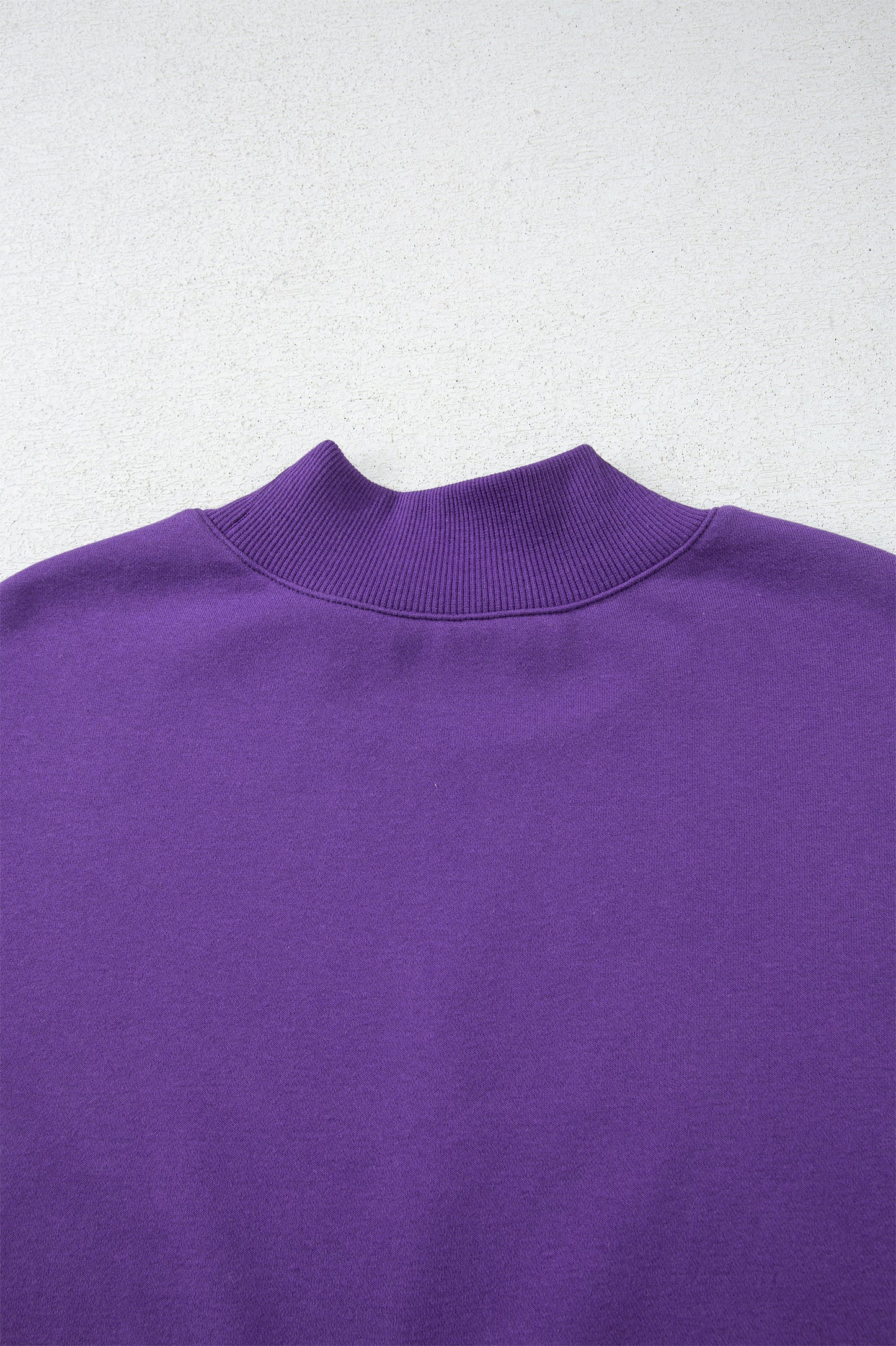 Gray Solid Color Oversized Mock Neck Sweatshirt