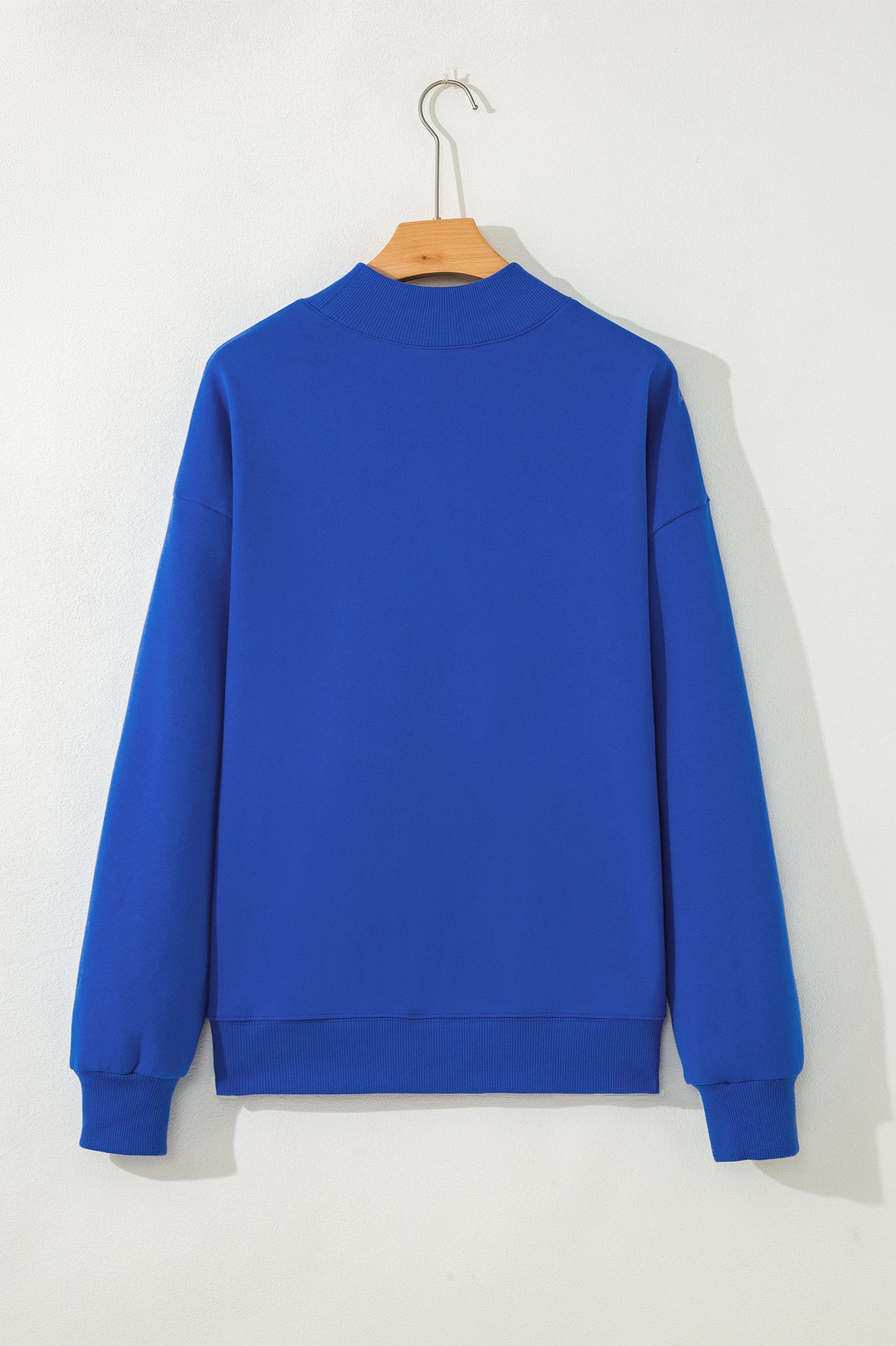 Gray Solid Color Oversized Mock Neck Sweatshirt