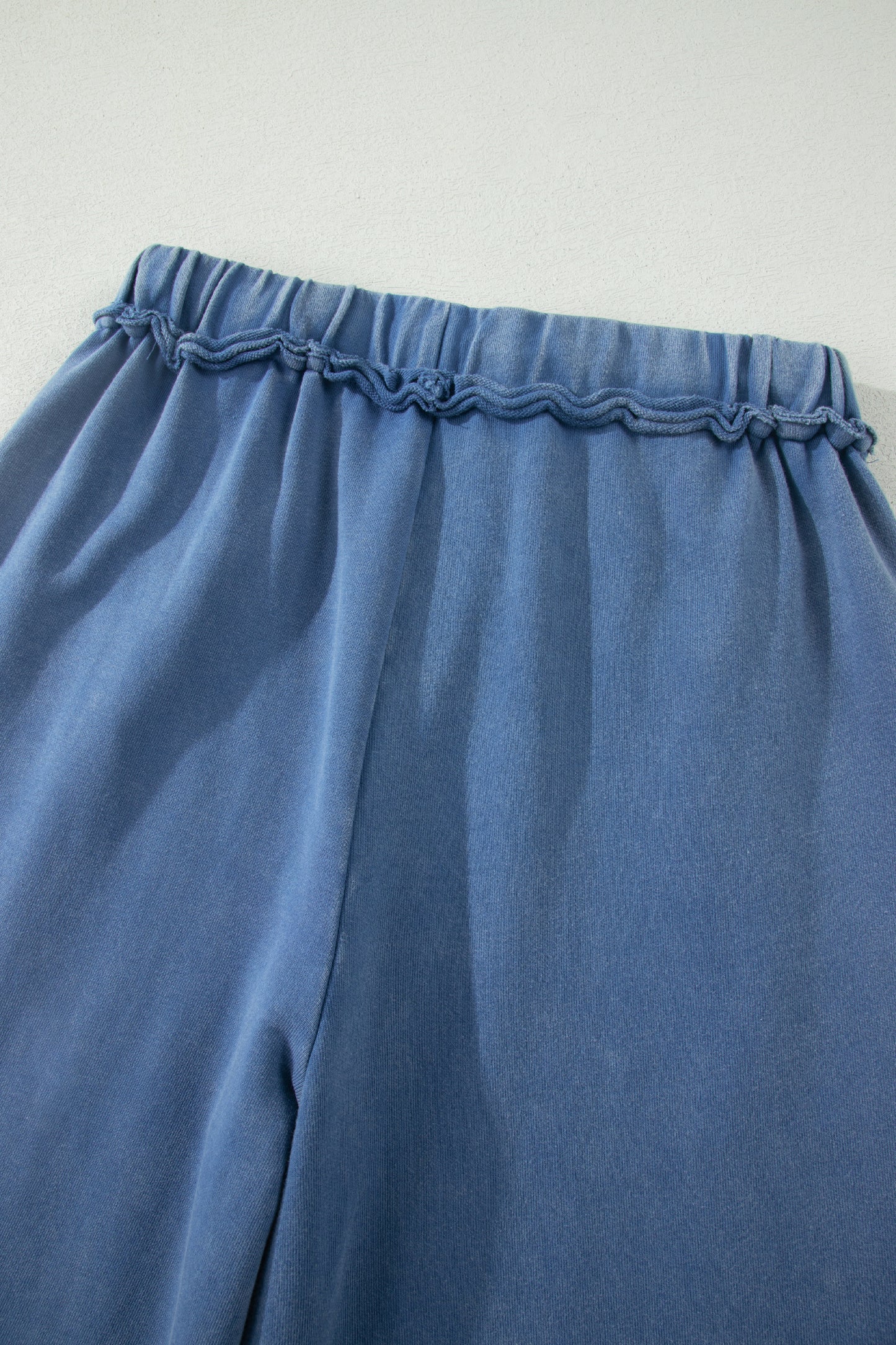 Smoke Gray Mineral Wash Drawstring Retro High Waist Wide Leg Western Pants